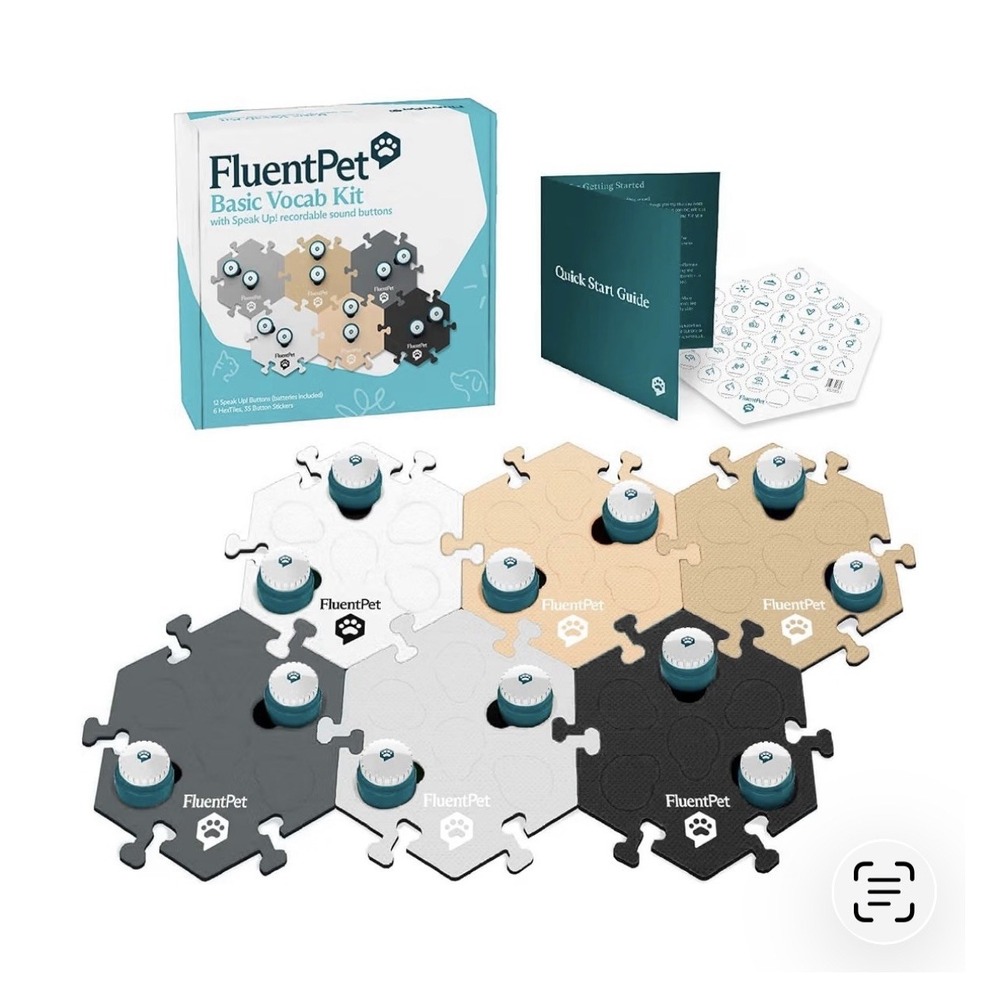 Fluent Pet Basic Vocab Kit - 6 Hex Tiles 12 Speech Buttons NIB unused